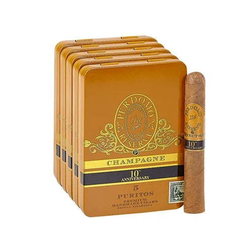 Perdomo Reserve 10th Anniversary Champagne  PURITO (4.0" X 38) PACK OF 25